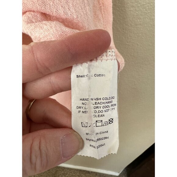 Weekend Suzanne Betro Womens Pink Blouse Small 3/4 sleeve round‎ neck cotton - Picture 5 of 7